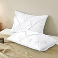 thumbnail image 4 of Pintuck Pillow Cases King Size Set Of 2  White Shams Decorative Pillowcases With Envelope Closure Pinch Pleated Microfiber Wrinkle And Stain Resistant, 4 of 7