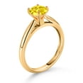 thumbnail image 3 of Gem Stone King 1.50 Ct Round Yellow Zirconia 10K Yellow Gold Solitaire Engagement Ring (Size 8), 3 of 4