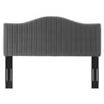 thumbnail image 6 of Tufted Headboard, Full Queen Size, Velvet, Dark Grey Gray, Modern Contemporary Urban Design, Bedroom Master Guest Suite, 6 of 10