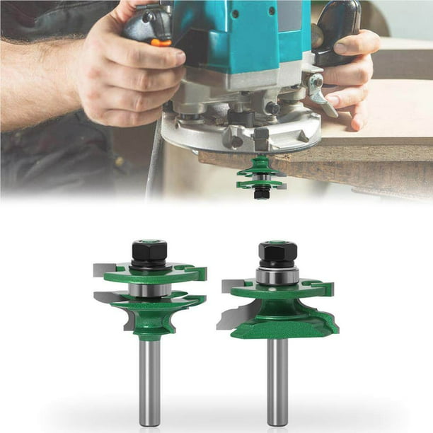 2pcs 8mm Shank Door Panel Cabinet Tenon Router Bits Set Milling