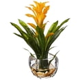 thumbnail image 2 of Nearly Natural 6897-YL Bromeliad with Glass Vase Arrangement, P, 2 of 6