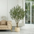 thumbnail image 6 of DR.Planzen 6FT Giant Artificial Olive Tree, Tall Silk Faux Olive Tree with Massive Trunk Base, Large UV Resistant Black Plastic Potted Plant for Indoor Outdoor Home Office Decor, 6 of 11