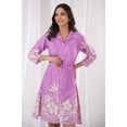 thumbnail image 2 of Purple Russian Silk Floral Print Mini Dress With Belt, 2 of 5