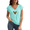 Blue, variant on Women's Leopard Print Love Heart Graphic V-Neck Short Sleeve T-Shirt Casual Valentines Summer Tees