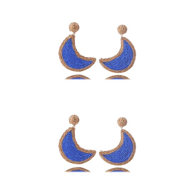 Minnieouse 1 par de pendientes retro de verano en forma de luna, colgante de joyería portátil, accesorio colgante para el hogar al aire libre, azul oscuro Azul oscuro 2piezas Minnieouse CBP270835