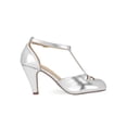 thumbnail image 2 of Chase & Chloe Kimmy-36 Women's Teardrop Cut Out T-Strap Mid Heel Dress Pumps, 2 of 4