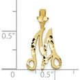 thumbnail image 3 of Solid 10k Yellow Gold Initial M Pendant - 0.9gm, 3 of 5