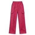 thumbnail image 5 of Plebaso Girls Boys Baggy Sweatpants Elastic Waist Joggers Wide Leg Open Bottom Athletic Cargo Pants for Kids, 5 of 7
