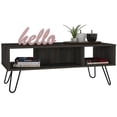 thumbnail image 2 of TUHOME Furniture Vassel Modern Coffee Table with Open Design and Four Compartments, Brown, 2 of 12