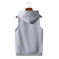 thumbnail image 4 of Sleeveless Hoodies for Men Solid Color Vest Sweatshirt Drawstring Hooded Pullovers Kangaroo Pocket Tank Casual Loose Jumpers Sports Gym Street Vest Tops, 4 of 9