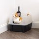 thumbnail image 3 of Caja de Arena Grande IRIS USA Negro con Escudo Anti-Salpicaduras y Paleta para Gatos, 3 of 8