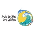 thumbnail image 2 of Just A Girl That Loves Dolphins Wave Ocean Beash Flowers Surfing Life Looks Better In The Ocean Shark Sea Great White Boat Dolphin Whale Decorating Wall Decal Sticker - Size: 10 In X 6 In, 2 of 5