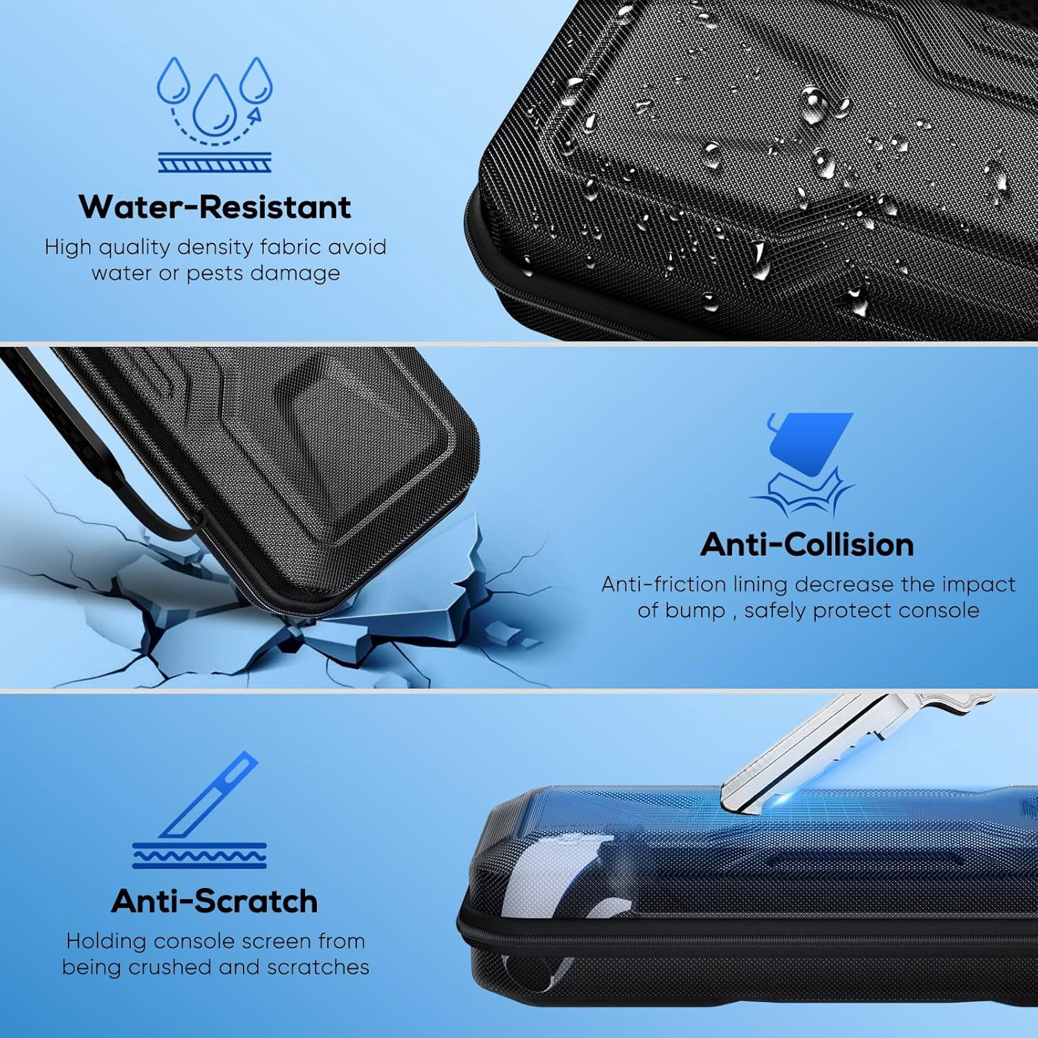 GAEKOL Accessories Bundle for Playstation Portal, Carrying Case and Hard PC Clear Cover Case with Tempered Glass Screen Protector, Protective Case&Hard Shell Portable Travel Handbag for PS5 Portal