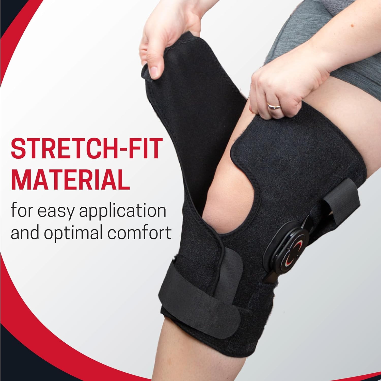 Ezy Wrap Rally Hinged Knee Brace – Fully Adjustable Knee Braces for Knee Pain Relief – Comfortable, Breathable Knee Wraps w/Removable Dual Axis Hinges – Knee Support for Women & Men