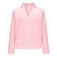 thumbnail image 6 of Chbgutlmr Womens Work Tops Lapel V Neck Solid Color Lightweight Loose Casual Business Office Shirts Blouses, 6 of 6