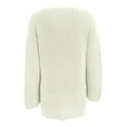 thumbnail image 5 of Sweater Dress for Women V Neck Long Sleeve Rib Knit Loose Fit Sweaters White XXL, 5 of 5