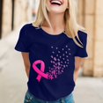 thumbnail image 6 of Breast Cancer Shirt Women Pink Ribbon Shirts Breast Cancer Awareness Tee Cancer Survivor Crewneck T-shirts Short Sleeve Tops (Blue, M), 6 of 6