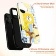 thumbnail image 4 of Curious Monkey Yellow Blue Patchwork Phone Case for iPhone 11 12 13 14 15 16 Pro Max, Cute Cartoon Diving & Pancake Design, Colorful Protective Cover, 4 of 6