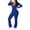 Blue, variant on Women 2 Piece Outfits Workout Bodycon Tracksuit Long Sleeve Zip Up Hoodie Jacket Matching Flared Pants Sets Black 2XL