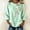Green, variant on Women's Floral Embroidery 3/4 Sleeve Linen T‑Shirt, Round Neck Loose Casual Pullover for Spring Outings and Soft Boho Daily Styling Pink XL