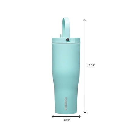 Corkcicle Leakproof Hydration Set, 2-Pack Go Cup XL (30oz) and Cruiser (22oz) Insulated Tumblers with Straws Black/Teal