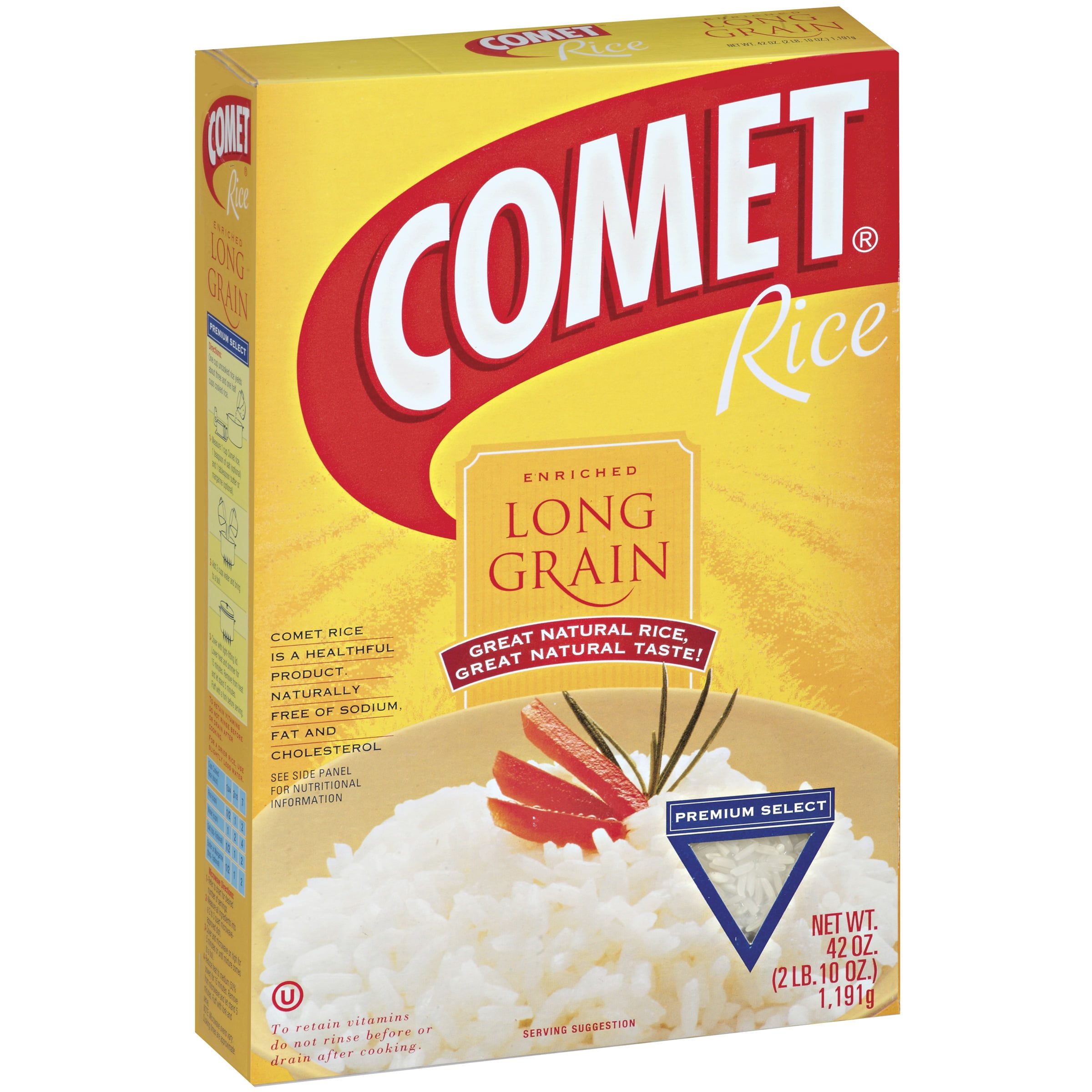 Comet Long Grain Enriched White Rice, 42Ounce Box