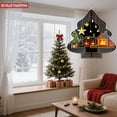 thumbnail image 3 of Metal Hanging Christmas Tree-Shaped Wind Decorations - Festive Garden Spinners with Lit Houses Decorated Tree & Wreath Design, 3 of 7