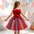 thumbnail image 5 of Toddler Girls Sparkly Sequin Rainbow Tulle Dress Soft Cotton Lining Flower Waist Princess Gown for Special Occasion Photoshoot Halloween, 5 of 7