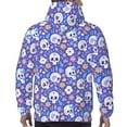 thumbnail image 7 of Pofeuu flower Skull cartoon Print Mens Casual Hooded Collar Drawstring Hoodies Pullover Sweatshirts Casual Long Sleeve Shirts-X-Large, 7 of 7