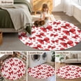 thumbnail image 5 of Round Rugs 5Ft, Valentine's Day Round Area Rug Washable Indoor Throw Carpet, Red Bows Love Heart Romantic Minimalist Soft Non Slip Circle Rug for Cabinet Bathroom Home Decor Aesthetic, 5 of 8