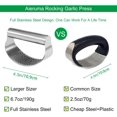 thumbnail image 3 of FrostHike Garlic Press Rocker, Stainless Steel Garlic Crusher Garlic Mincer Presses Chopper and Ginger Press with Silicone Garlic Peeler，Kitchen Gadget, Easy to Use & Clean, 3 of 5