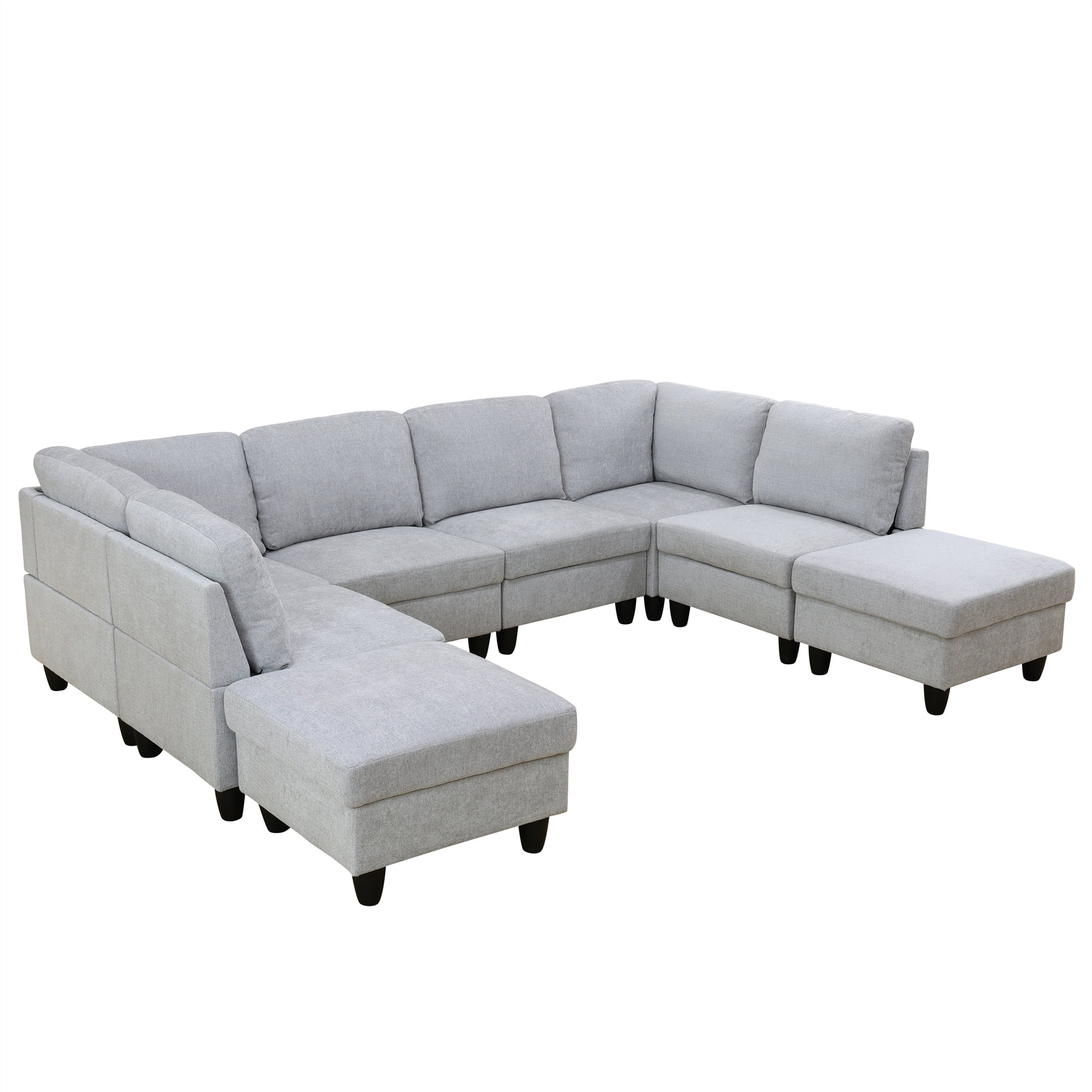 Aukfa Modular Sectional Couch Set - Corner sofa - Flannel - Gray