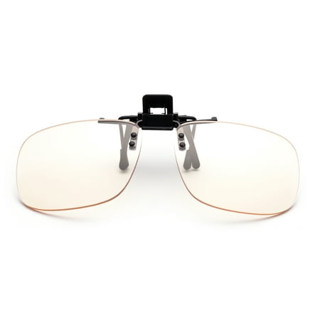 Blue Light Blocking Clip-on/Flip-up Computer Glasses Video Gaming Glasses Rimless Prevents Eye Strain and Fatigue From Computer,Tablet, Phone Screens | Easy Fits on Rx Frames