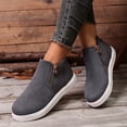 thumbnail image 2 of Willtoo Women's Faux Suede Ankle Boots, Round Toe Side Zip High Top Sneakers with Chunky Sole, Casual Non-Slip Walking Footwear, 2 of 6