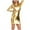 Gold, variant on GDREDA Elegant Women's Long Sleeve Slim Fit Wrap Dress for Casual Comfort and Style Gold,S
