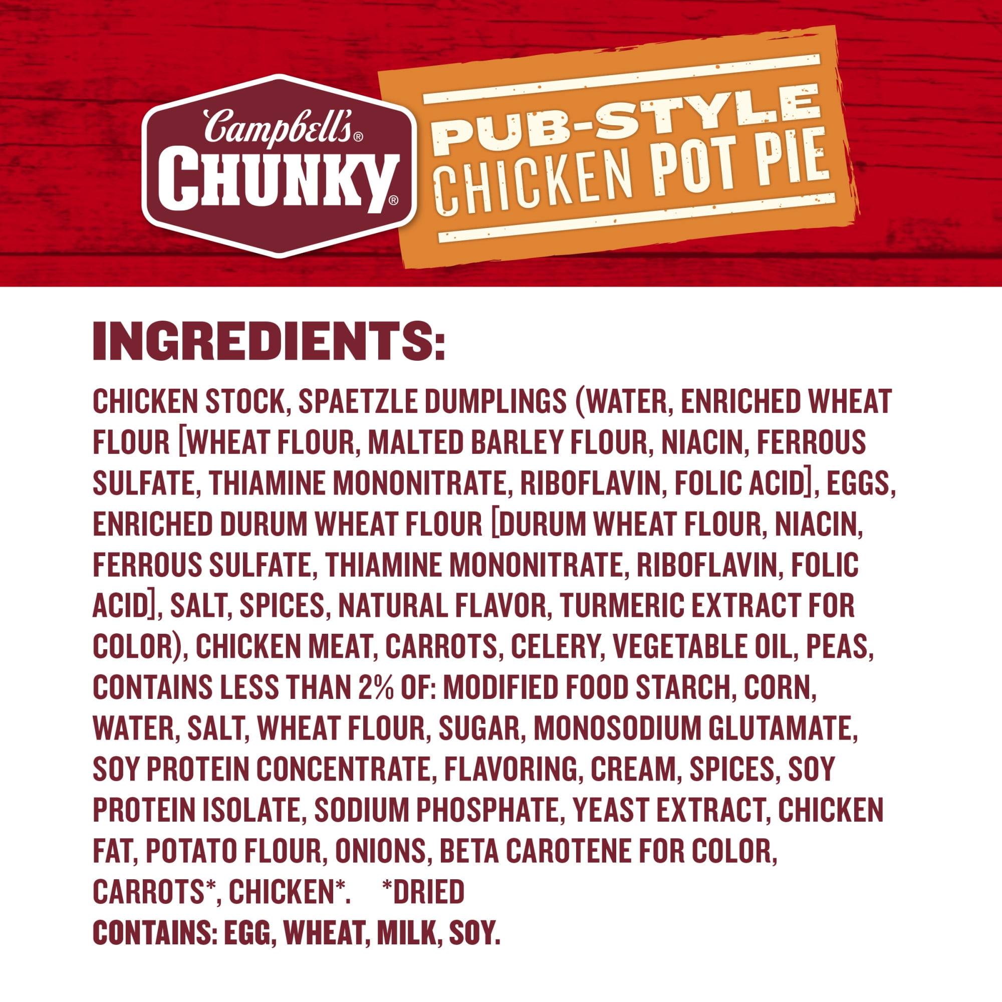 (12 pack) Campbell’s Chunky Soup, Pub-Style Chicken Pot Pie Soup, 18.8 oz Can (12 Pack)