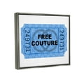 thumbnail image 3 of Stupell Industries Free Couture Blue Ticket Stub Beauty & Fashion Painting Gray Floater Framed Art Print Wall Art, 3 of 6