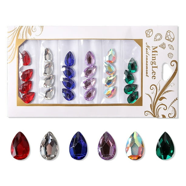 Xihbxyly Juego de Diamantes Octogonales, Diseño de Uñas con Diamantes de Imitación Grandes, Fácil de Aplicar En Uñas Artificiales Naturales, Versátil para Decorar Uñas, Manualidades con Teléfonos, Us