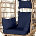 Eclife Rattan Wicker Egg Patio Chair Oversize Metal Lounge Chair with