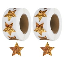 Uxcell 2 Rolls Shiny Star-Shaped Stickers 1 Inch Self-Adhesive Label, Gold(C-79-25)