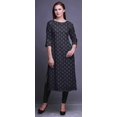 thumbnail image 4 of Moomaya Printed&nbsp;Straight&nbsp;Kurtis&nbsp;For Women 3/4 Sleeve Kurta Summer Tunic For Women, 4 of 6