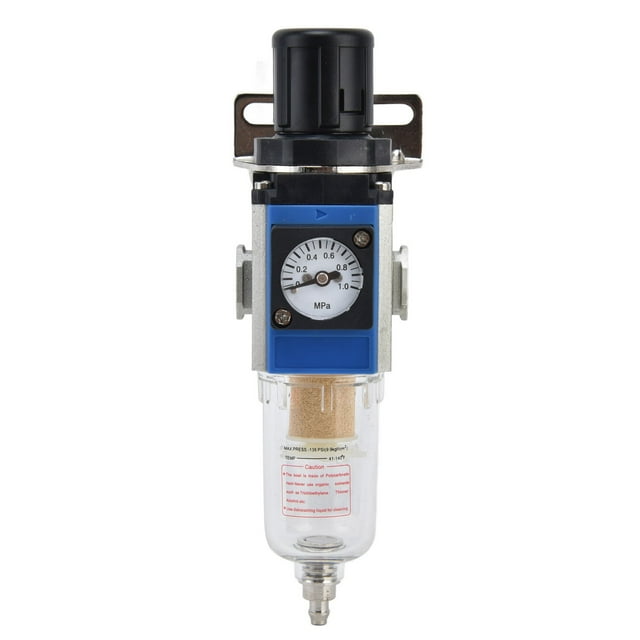 Air Compressor Filter, Small Drift Air Pressure Regulator Aluminum Alloy Less Interference With Square Gauge For Pneumatic Equipment GFR200-08 PT1/4