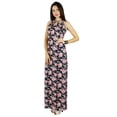 thumbnail image 2 of Bimba Women Long Maxi Dress With Slit Black Floral Ankle Length Summer Dresses, 2 of 9