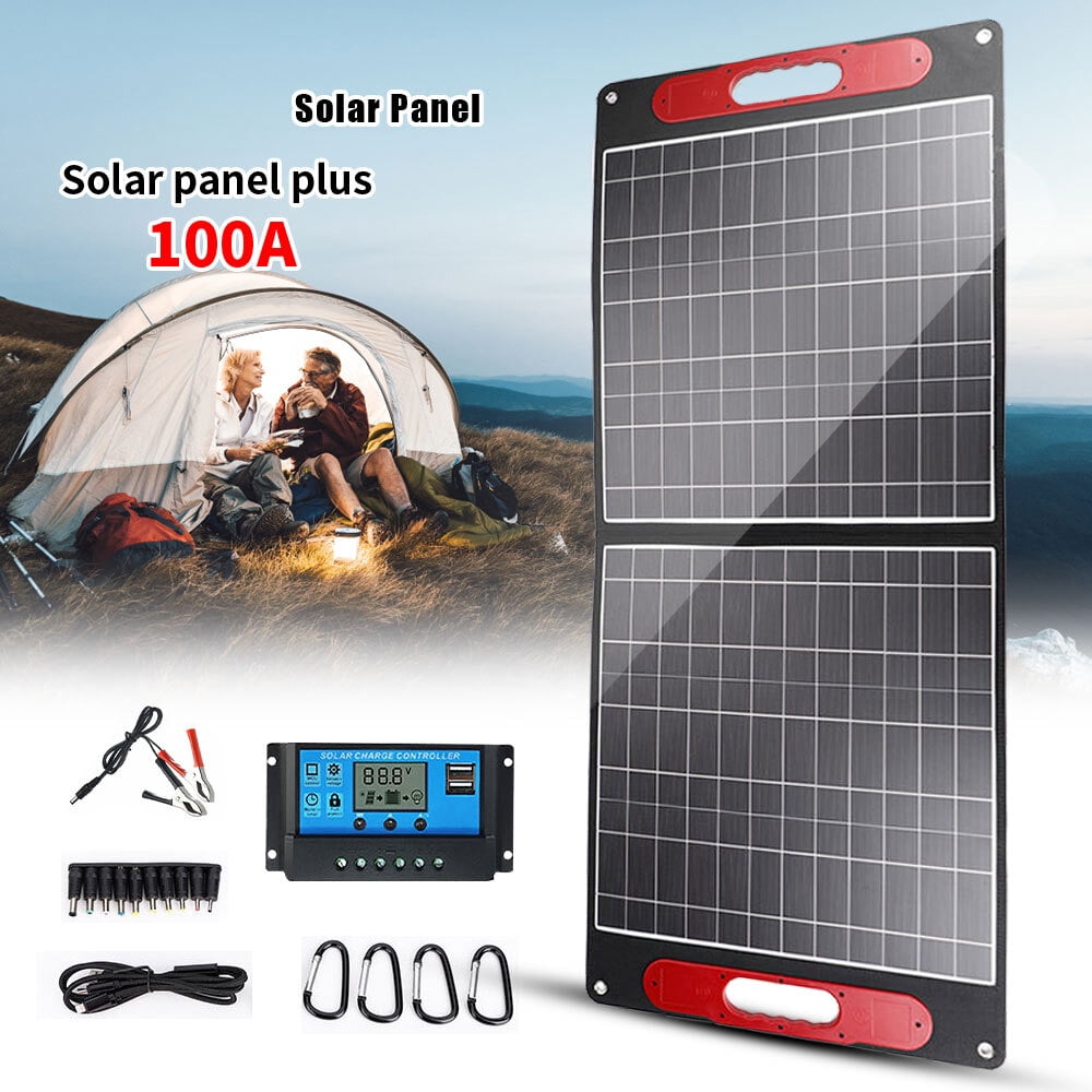 200 Watt Portable Solar Panel for Power Station,DFITO Foldable 200W Solar Panel for Camping Hiking Off-Grid Living, Monocrystalline Folding Panel Solar
