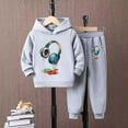 thumbnail image 2 of HCNTES Baby Boy Clothes Fashion Hoodie Outfits Hooded Tops Sweatpant Kids Toddler Boys Pant Clothing Sets(Q7-Grey,3-4 Years), 2 of 7