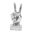 thumbnail image 3 of Tongina Funny Finger Gesture Statue Creative Gesture Sculpture Friend Gift Resin Hand Figurine Desk Decoration for Office Desk Indoor , Peace, 3 of 8