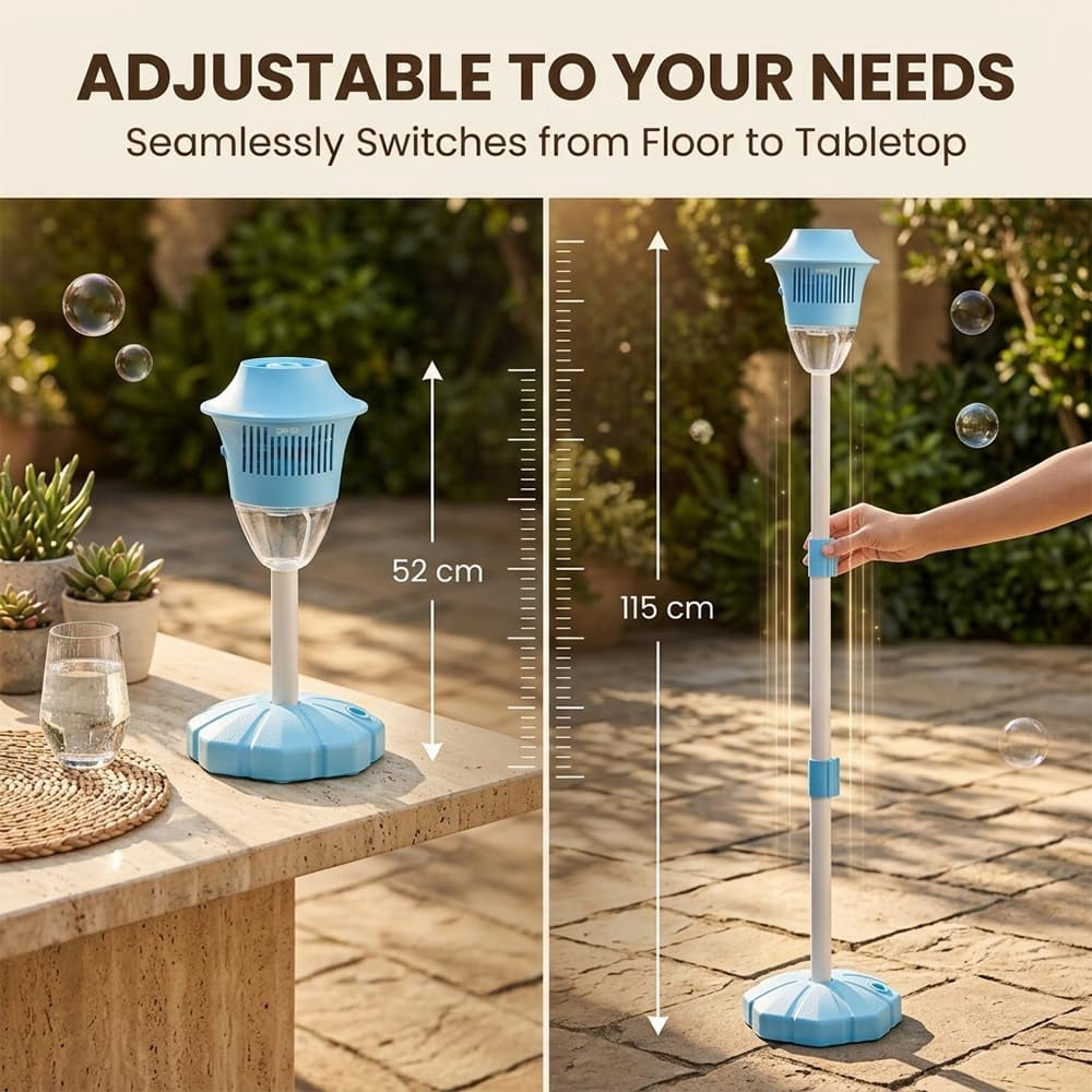 Magic Jet Bubble Machine, 47" Adjustable Height Light Up Bubble Torch Garden Lamp Automatic Bubble Machine,Rechargeable Standing Bubble Maker