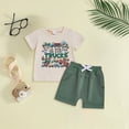 thumbnail image 2 of TOWED22 Baby Boy Summer Clothes 2pcs Short Sleeve Shirt Cotton Shorts Dinosaur Truck Print Outfits(Beige,12-18 M), 2 of 5