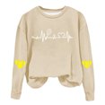 thumbnail image 1 of Timegard Chandail en Molleton Col Rond pour Femmes Épaules Tombantes Chandail Imprimé Automne Hiver Décontracté Ample Confortable, 1 of 4