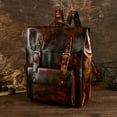 thumbnail image 2 of Retro Neutral Casual Top Layer Cowhide Backpack,Retro Brown, 2 of 2